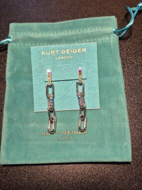 Kurt Geiger Rainbow Pavé Paper Clip earrings